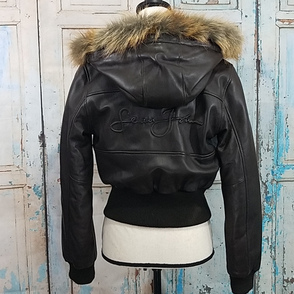 Sean John Genuine Leather Faux Fur 